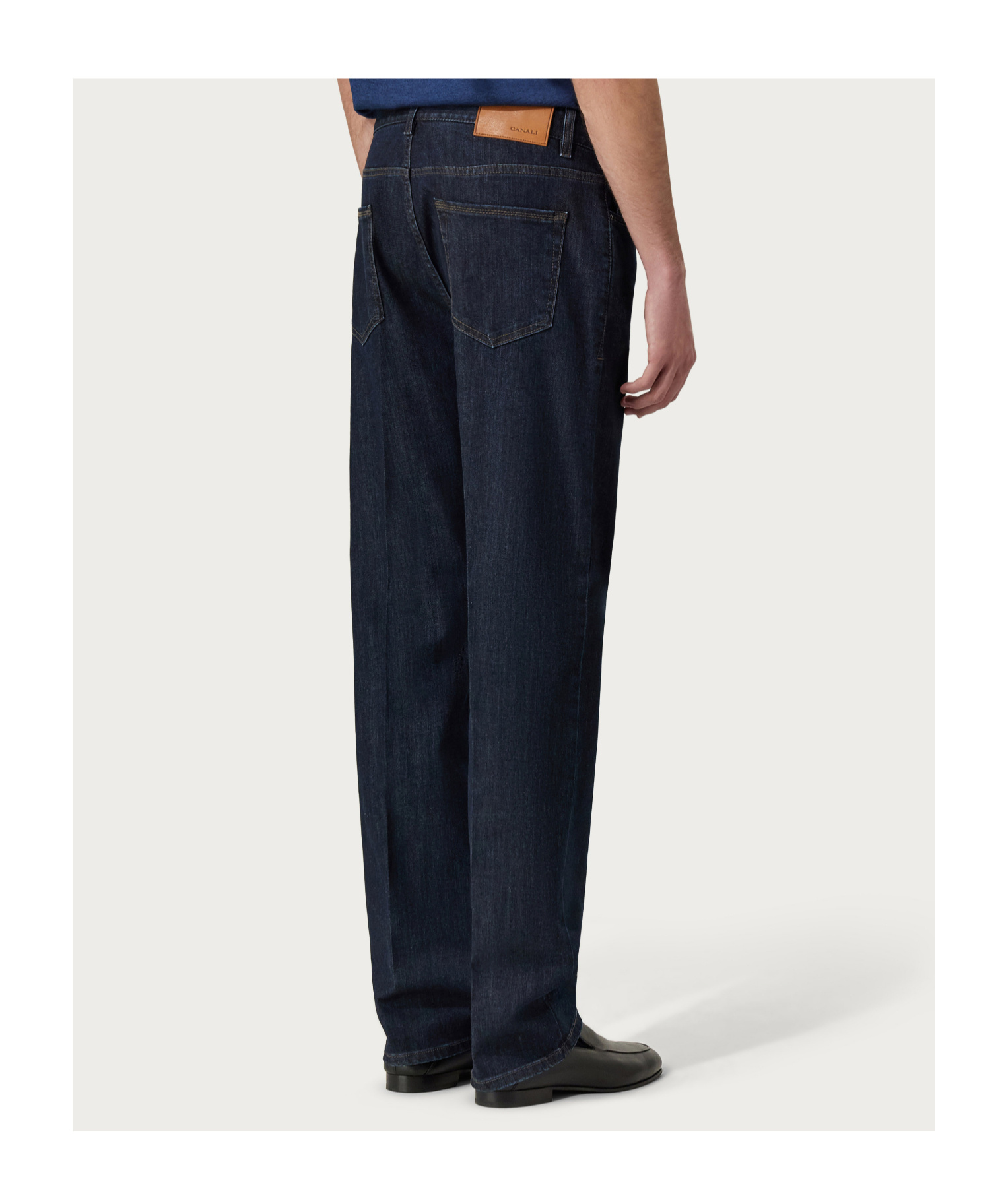 Canali Jeans With Belt Loops In Blue