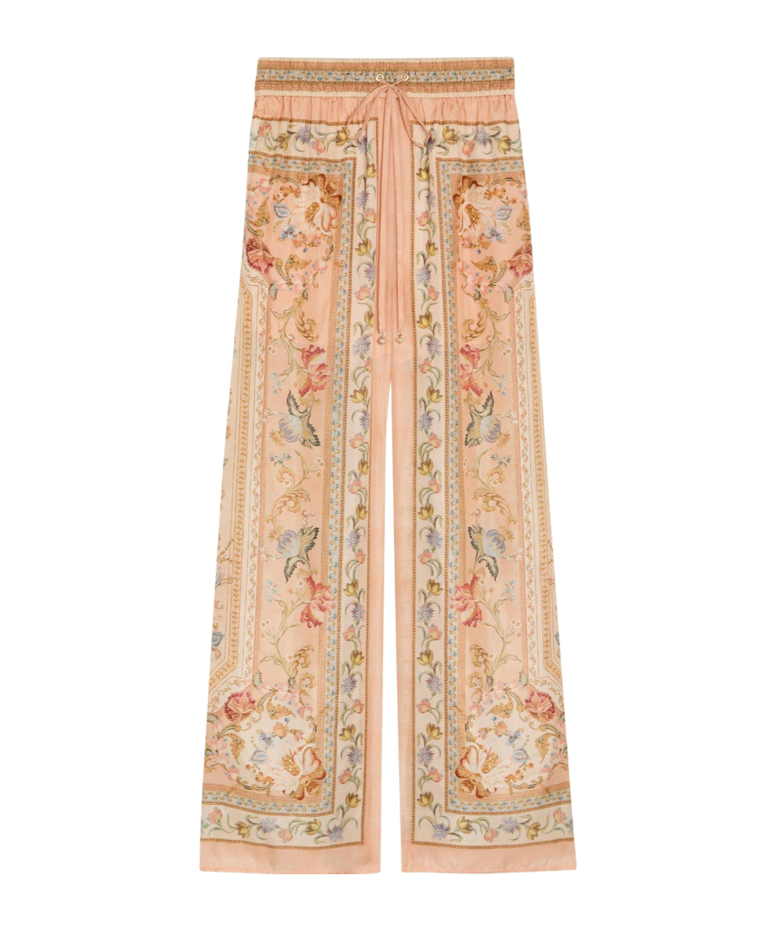Zimmermann Silk Relaxed-fit Wide-leg Trousers In Multi