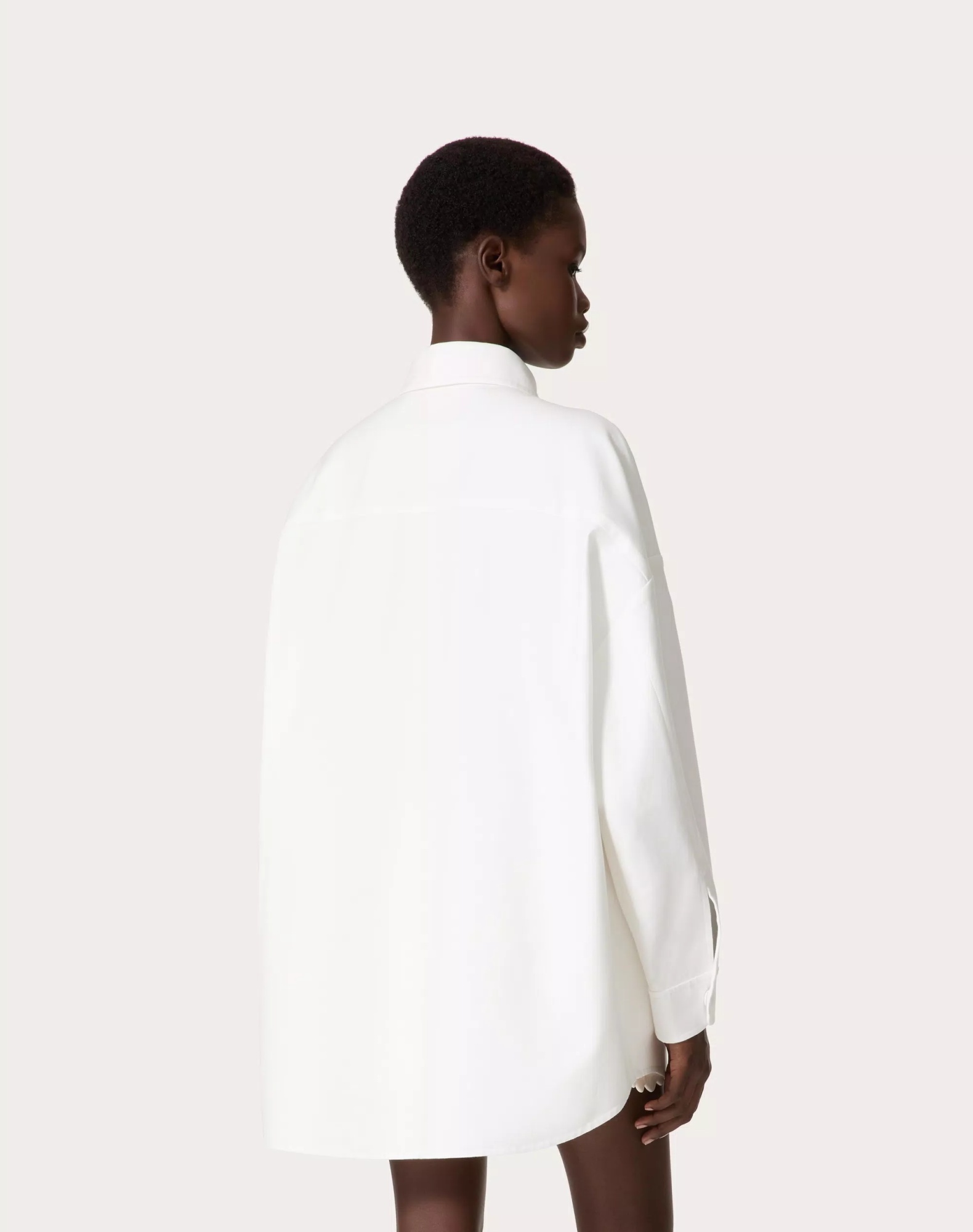 Valentino Long-sleeve Cotton Shirt In White