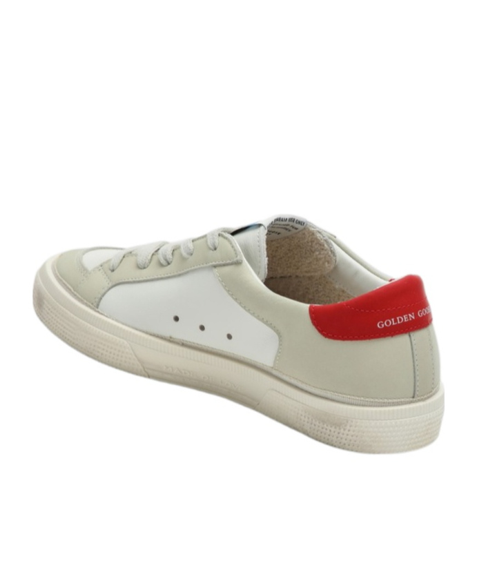 Golden Goose May Leather And Nabuk Upper Leather Star And Heel In Nude