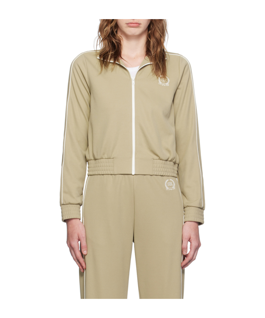 SPORTY AND RICH GOLF EMBROIDED ZIPPER CASUAL JACKET