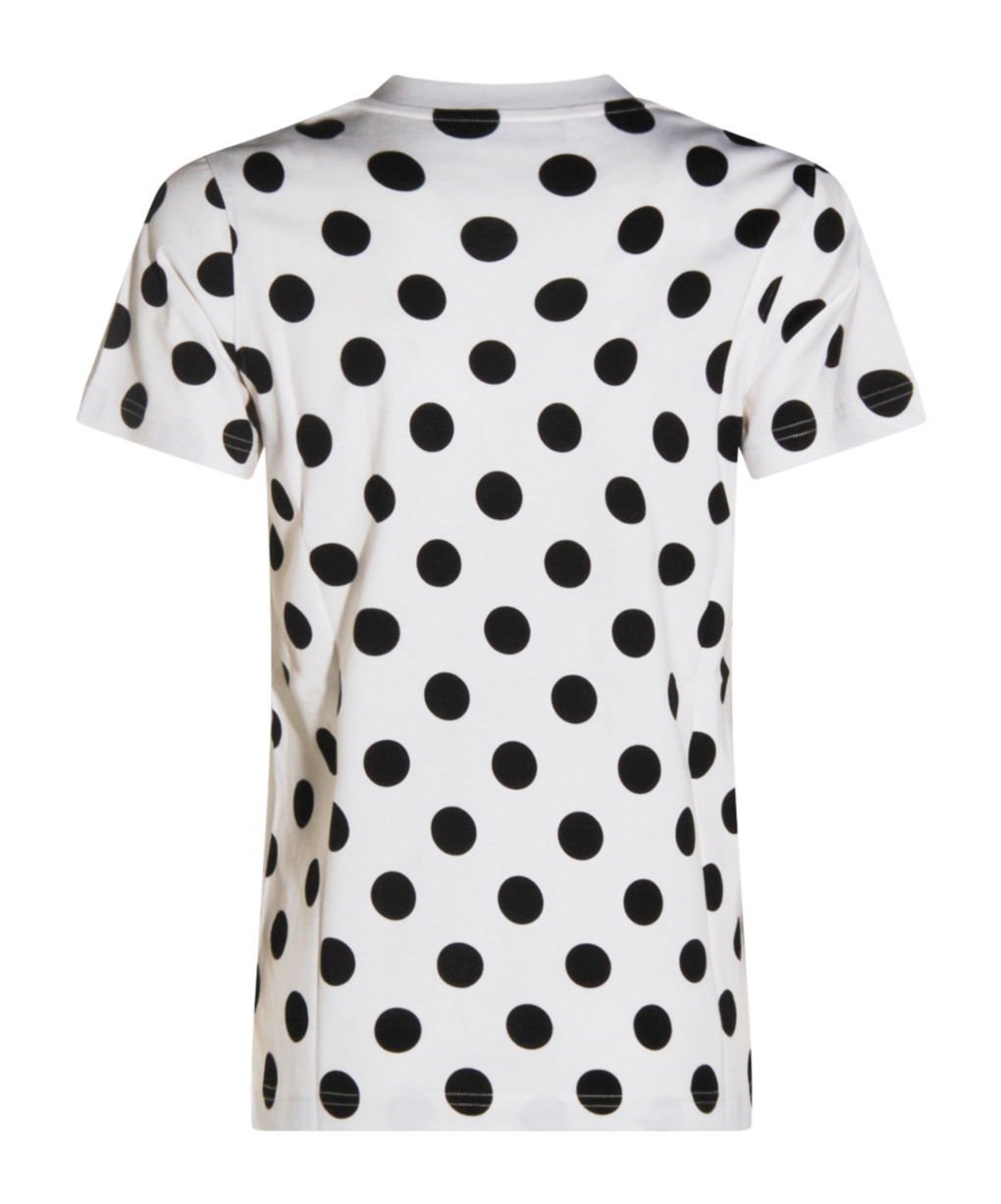 Moschino Polka Dot Graphic Print Short Sleeve Top In Multi