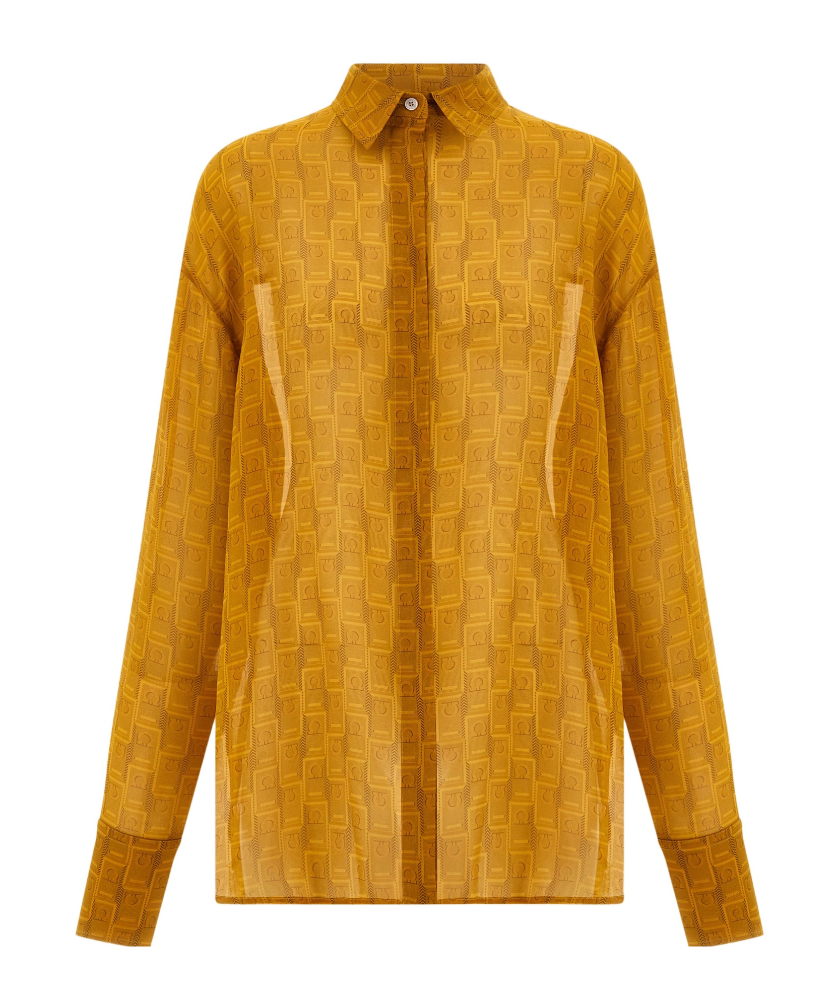 Ferragamo Full Body Logo Shirt In Brown