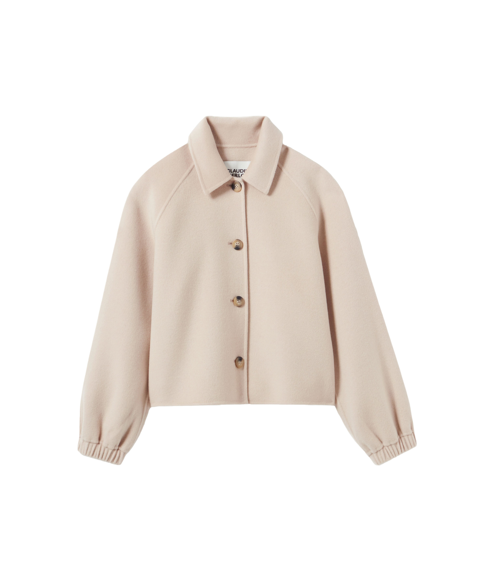 Claudie Pierlot Womens Fitted-cuff Cropped Wool-blend Jacket Naturels