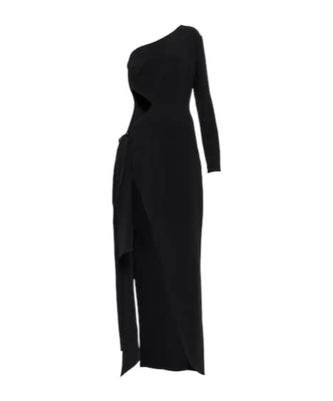 Elie Saab One-shoulder Cutout Cady Gown In Black