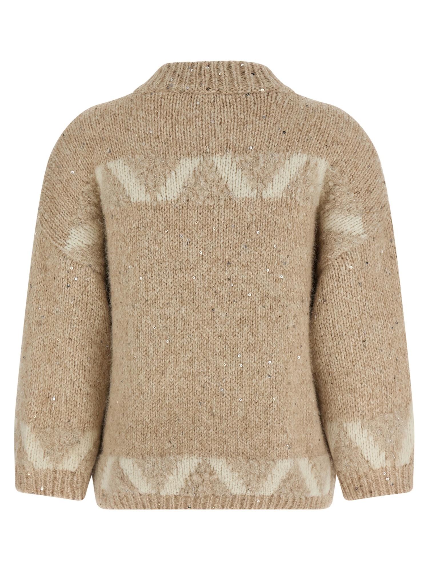Peserico Sequin Embellished Textured Knit Sweater In Brown