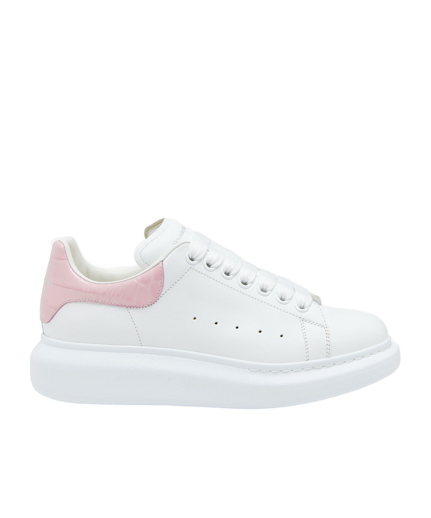 Alexander Mcqueen Oversized Snakeskin-embossed Leather Sneakers In White
