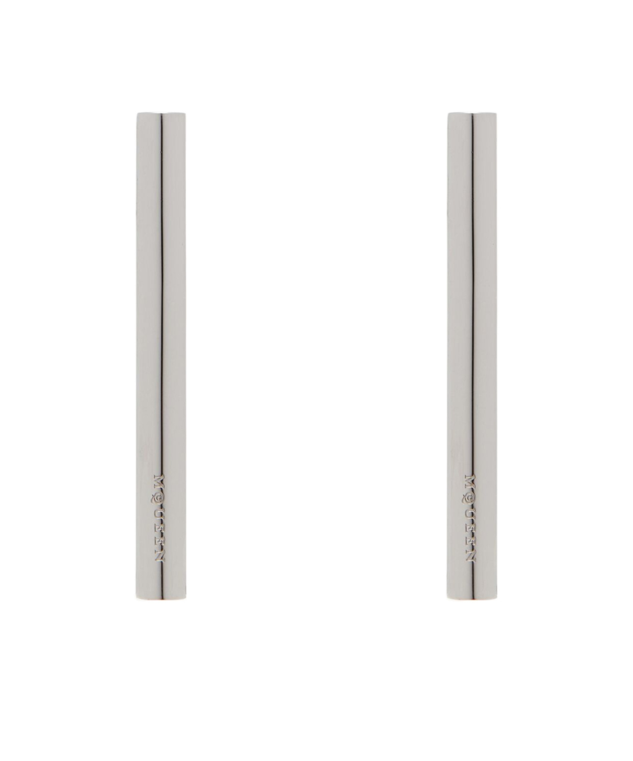 Alexander Mcqueen Mcqueen Crossbar Linear Drop Earrings In Gray