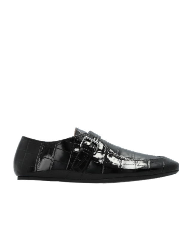 Marni Black Croc-effect Leather Andy Loafer In Animal Print