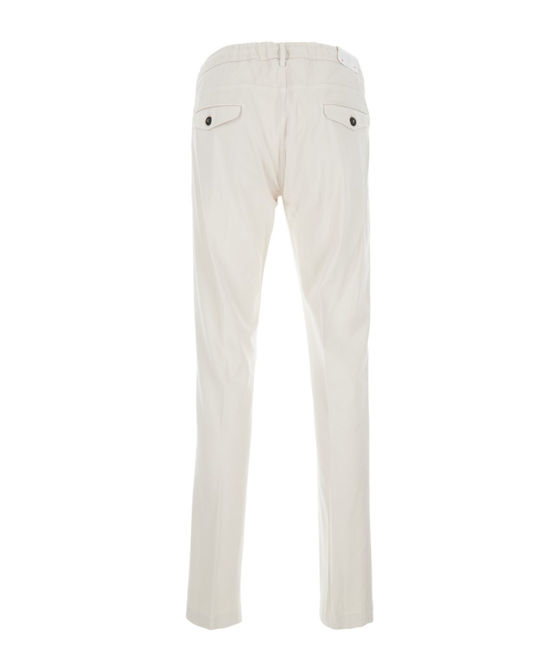 Eleventy White Pants With Elastic Drawstring Waist And Tapered Leg In Cotton Blend Stretch Woman In White