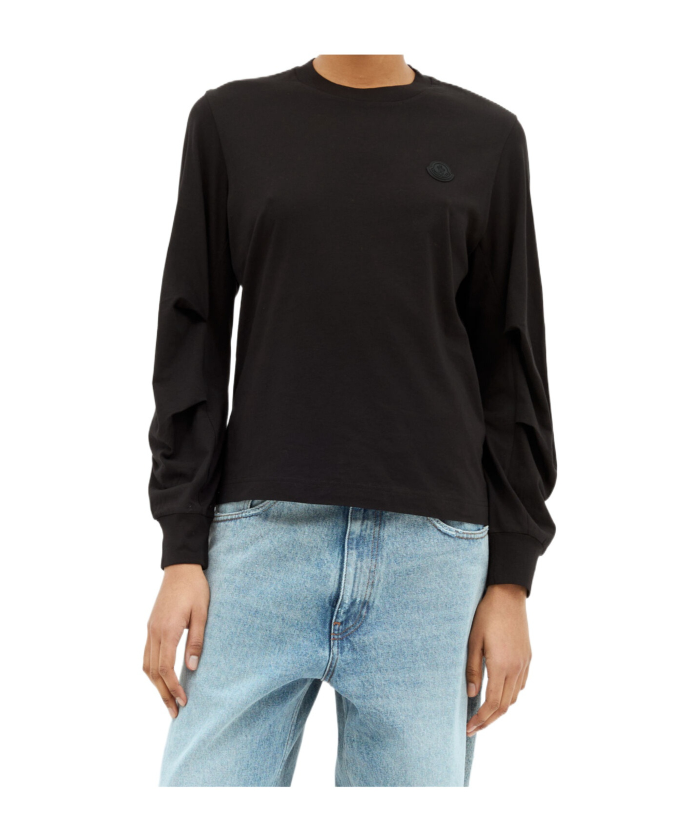 Moncler Women Logo Patch Long-sleeve T-shirt In Black