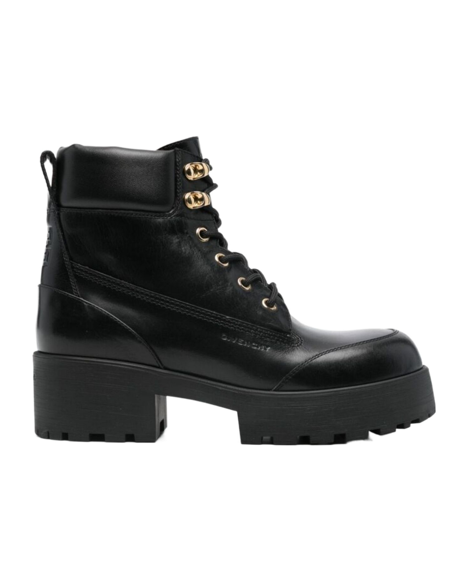 Givenchy Trekker Leather Combat Boots In Black