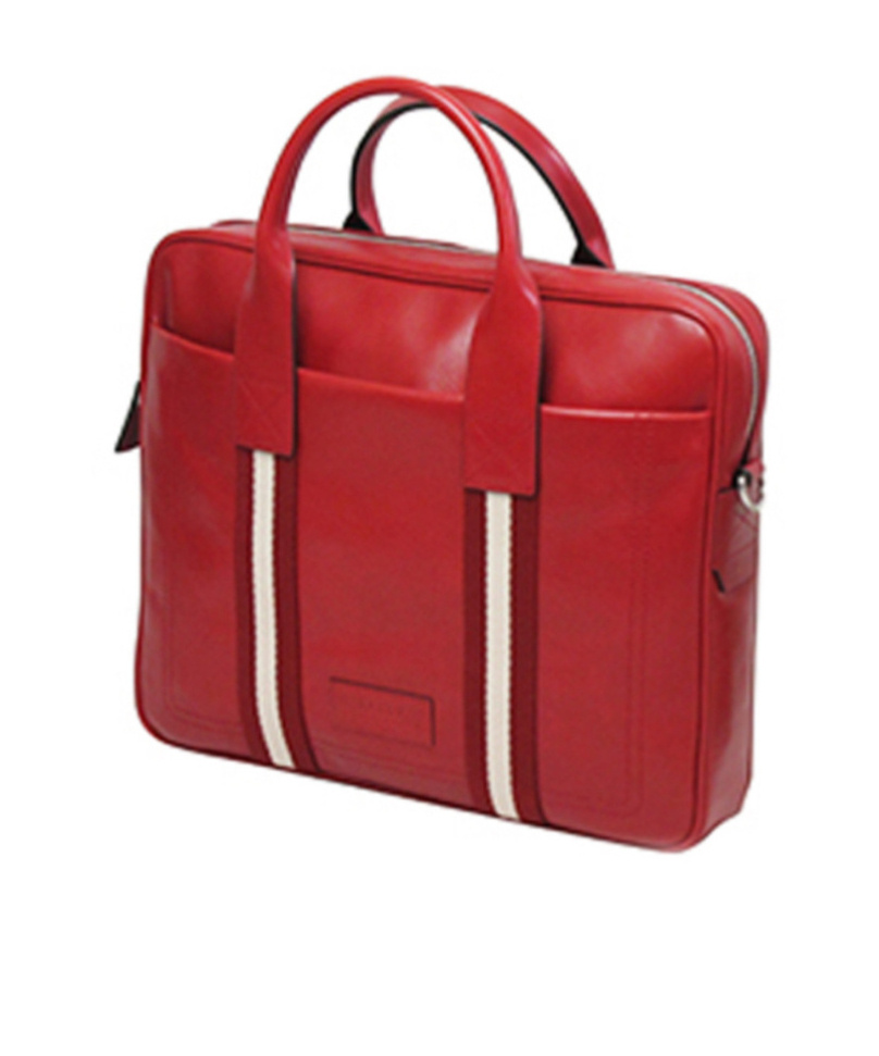 Bally Logo Briefcase In Red