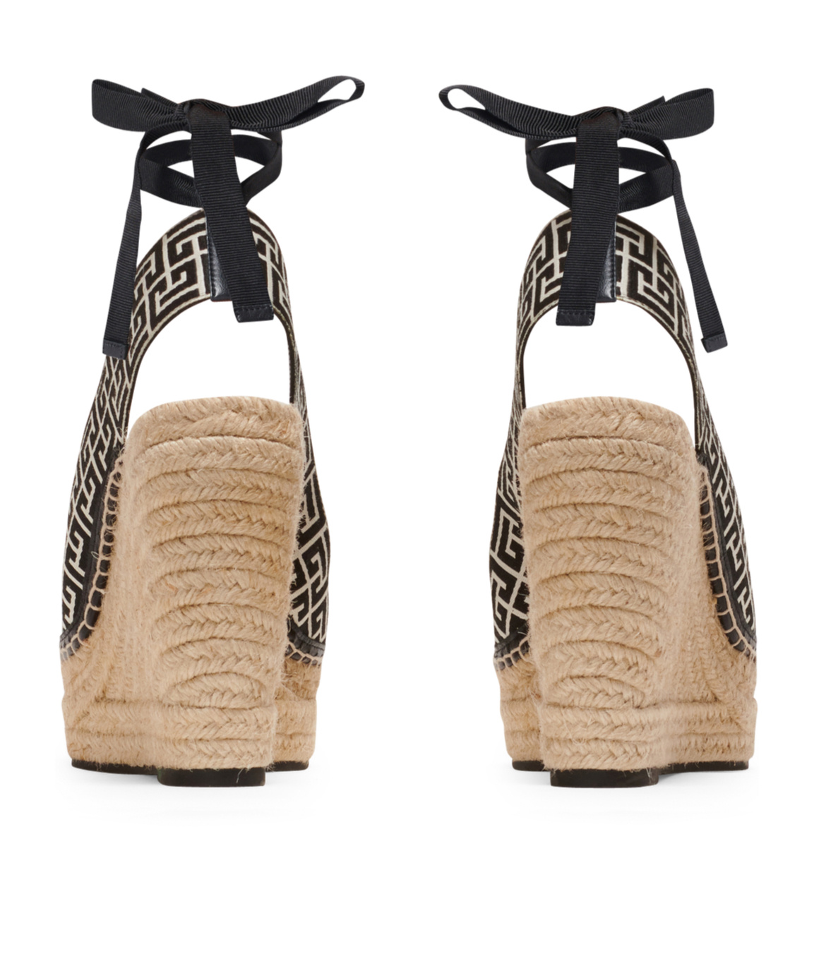 Shop Balmain Alex Monogram Jacquard And Leather Espadrilles In Nude