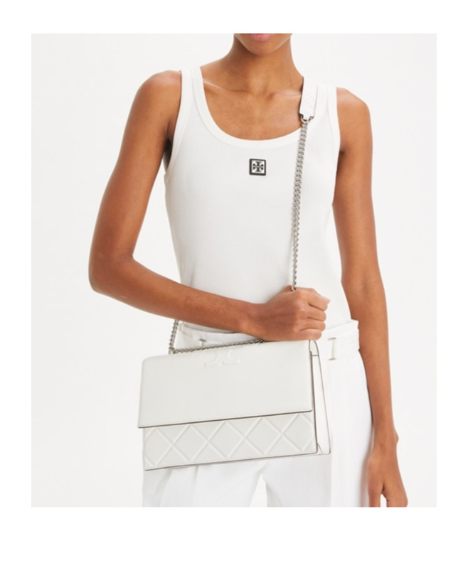 Tory Burch Fleming Shoulder Bag In White