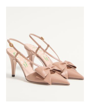 Valentino Bowow 85 Leather Slingback Pumps In Cinnamon Rose