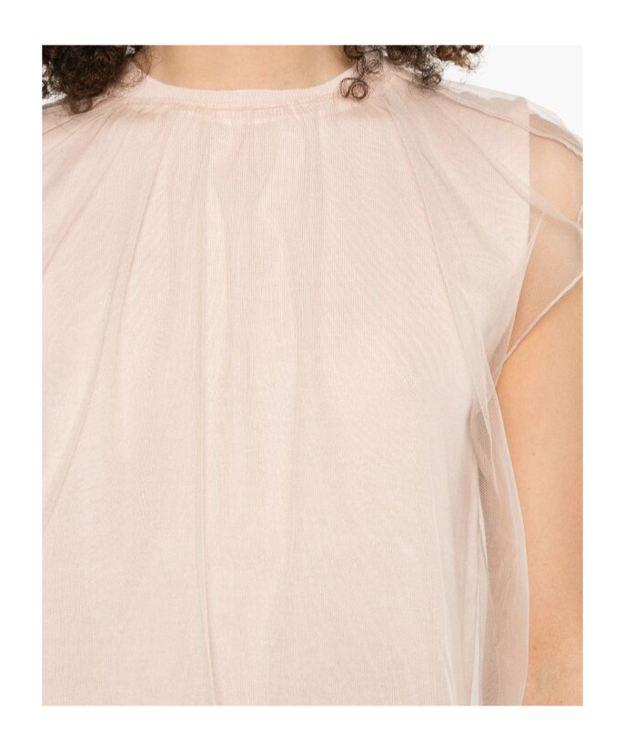 Shop Fabiana Filippi Tulle-layered Top In Nude
