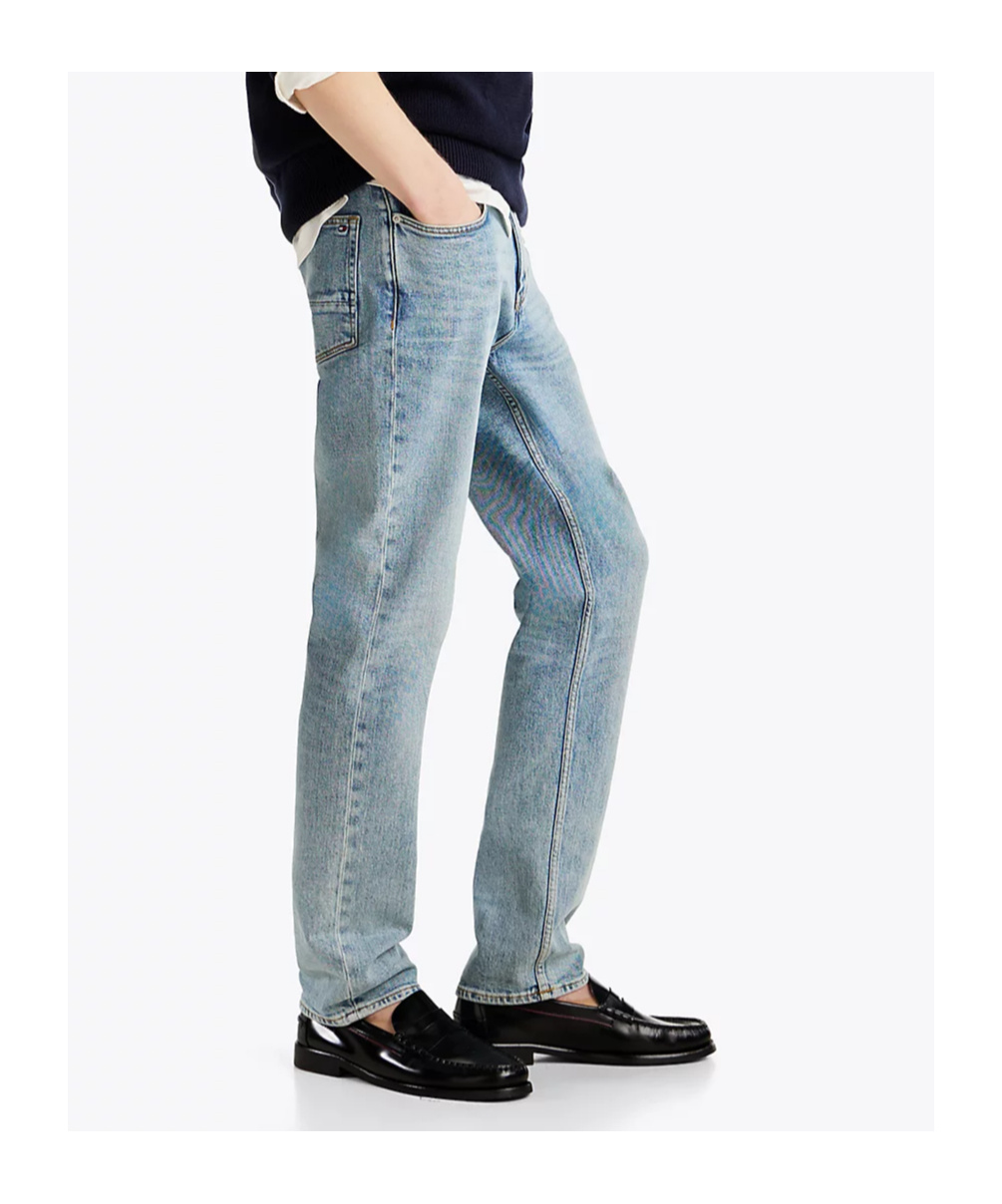 Shop Tommy Hilfiger Cotton Jeans In Gray