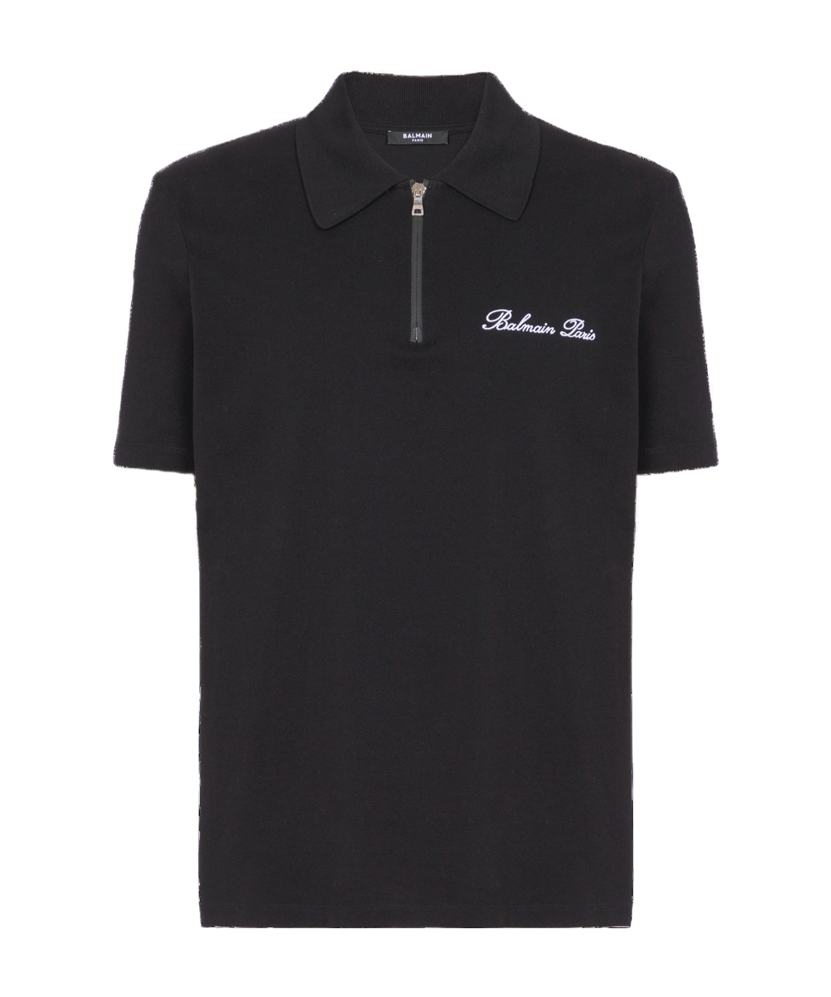 Balmain Signature Black Cotton T-shirt In Black