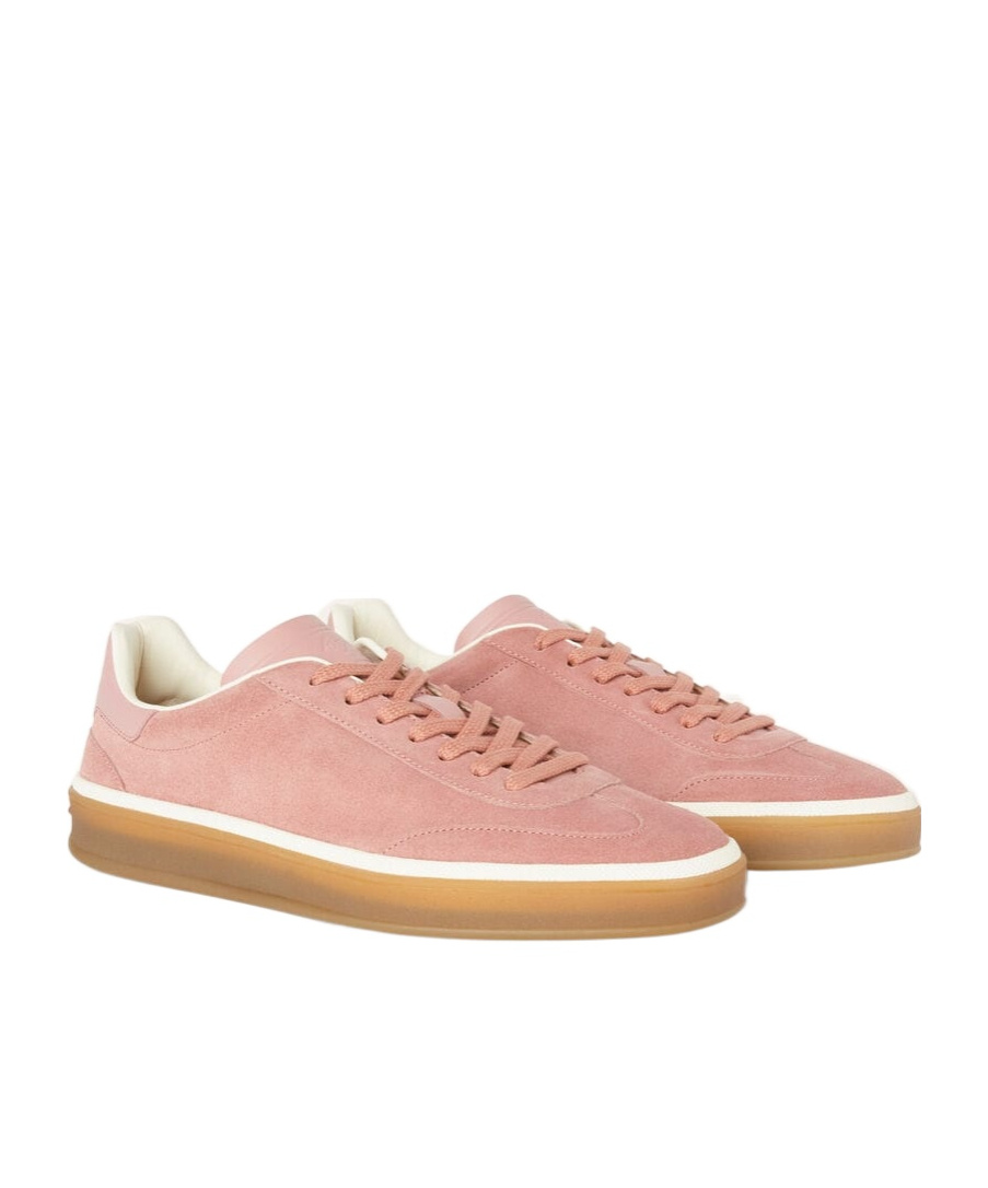 Loro Piana Mixed Leather Low-top Tennis Sneakers In Cherry Blossoms