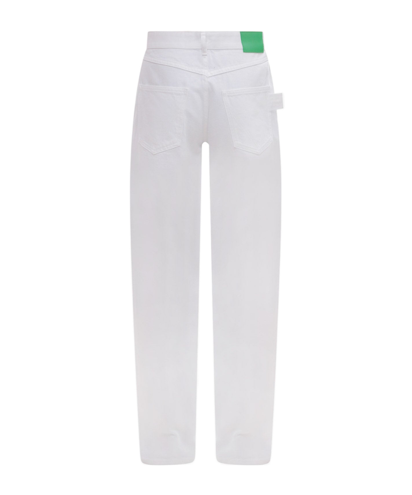 BOTTEGA VENETA BOTTEGA VENETA LOGO PATCH DENIM TROUSERS