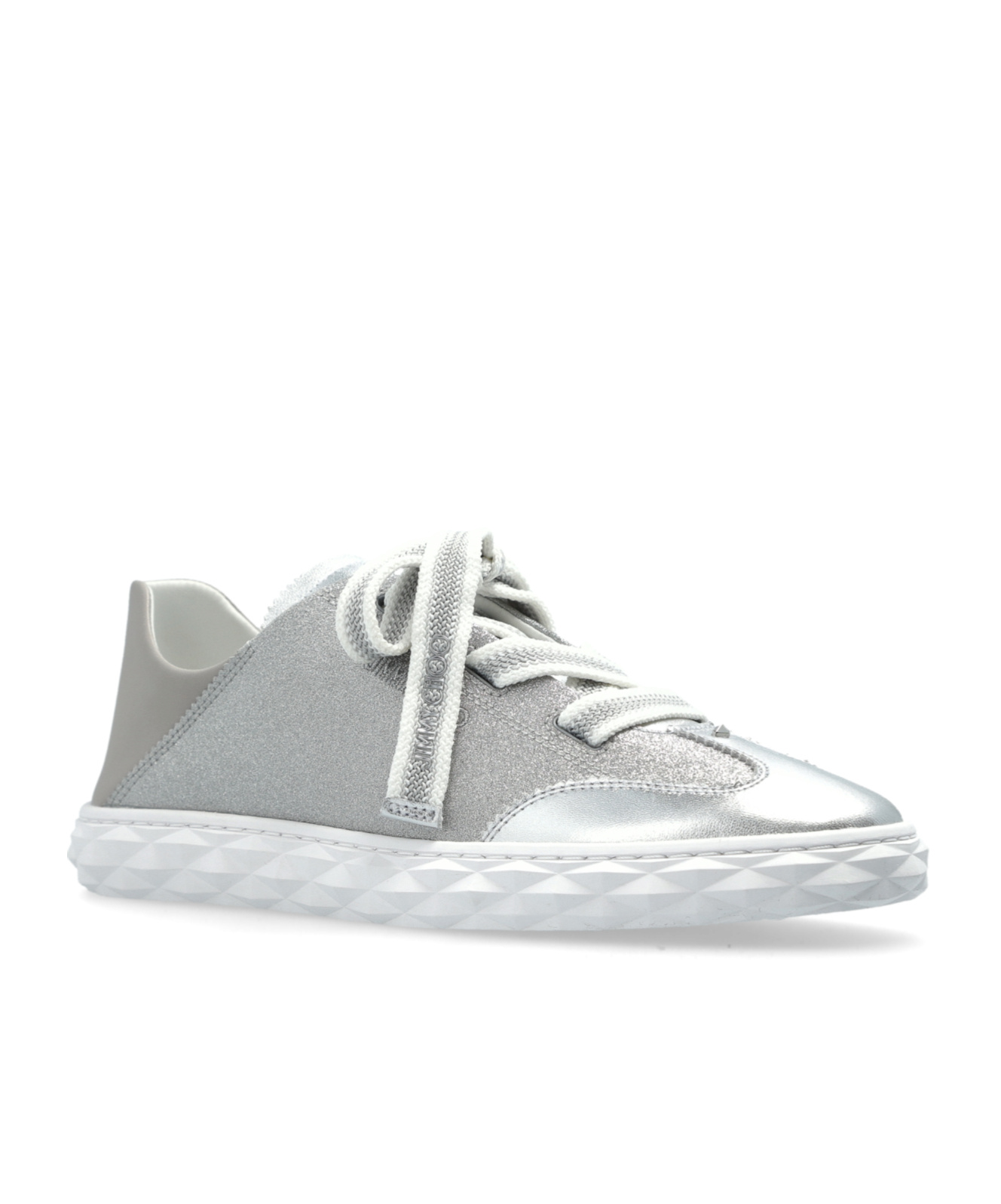 Jimmy Choo Diamond Light Flex Glittered Sneakers In Gray