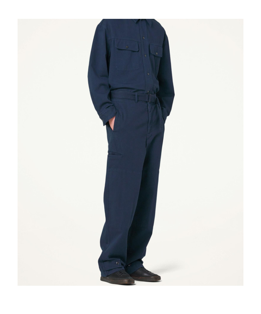 Shop Lemaire Belted Straight-leg Jeans In Blue