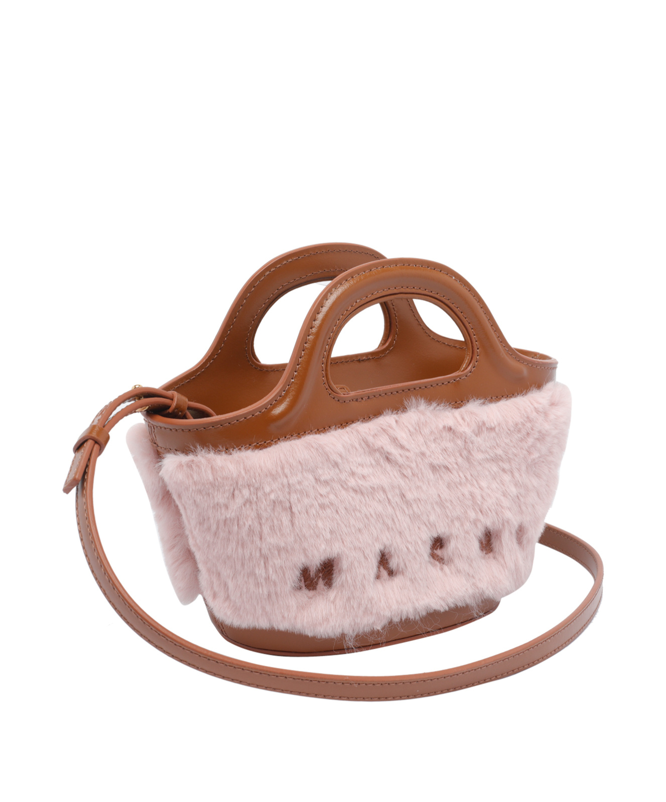 Marni Tropicalia Double Handle Shoulder Bag In Brown
