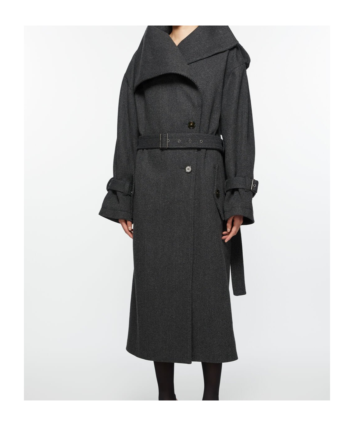 Acne Studios Belted Coat In Black