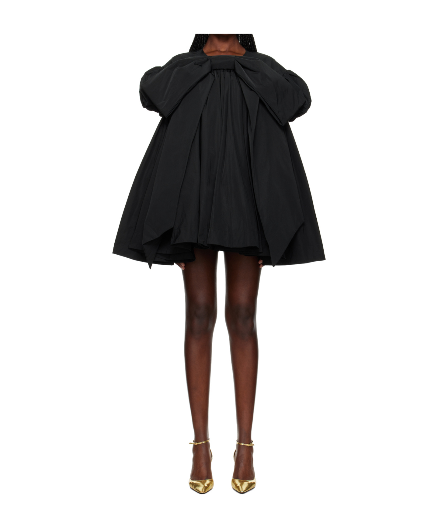 Vaquera Black Bow Minidress In Black