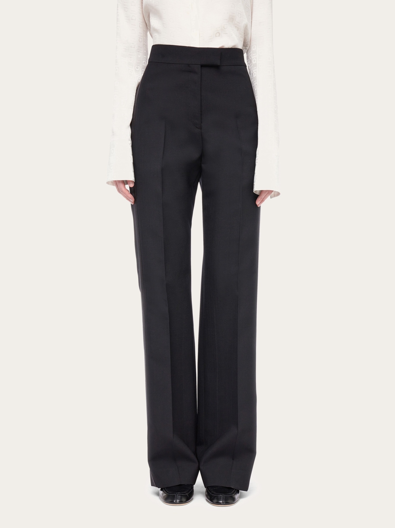 Shop Ferragamo Salvatore High Waist Tailored Trousers In Black