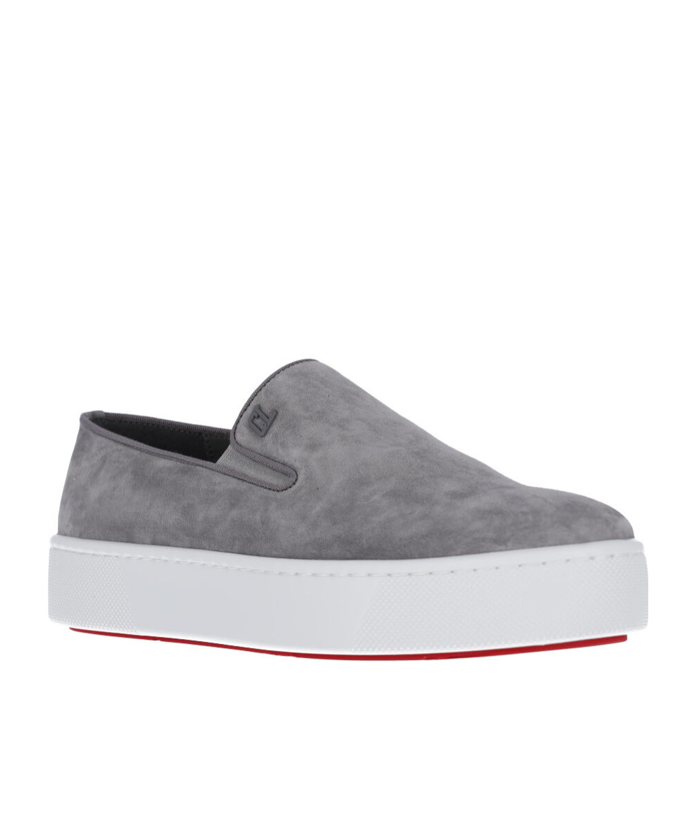 Christian Louboutin Round Head Low Upper Board Shoes In Gray