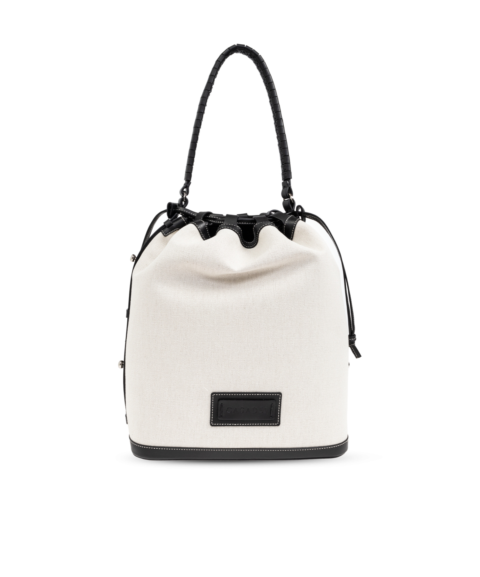 CASADEI COTTON-CANVAS BUCKET BAG