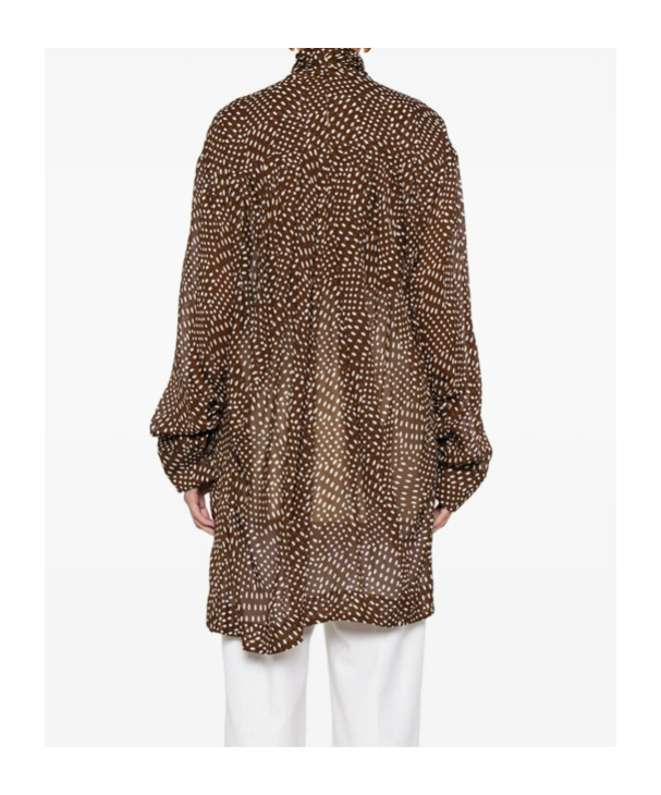Dries Van Noten Long Sleeve Shirt In Brown