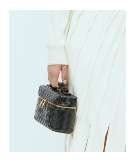 Bottega Veneta Bang Bang Vanity Intrecciato Leather Tote In Black