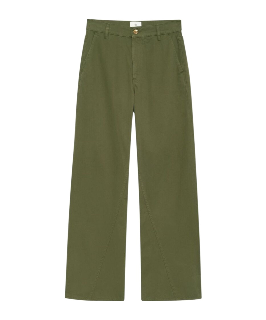 Anine Bing Button Belt Loop Casual Pants In Green