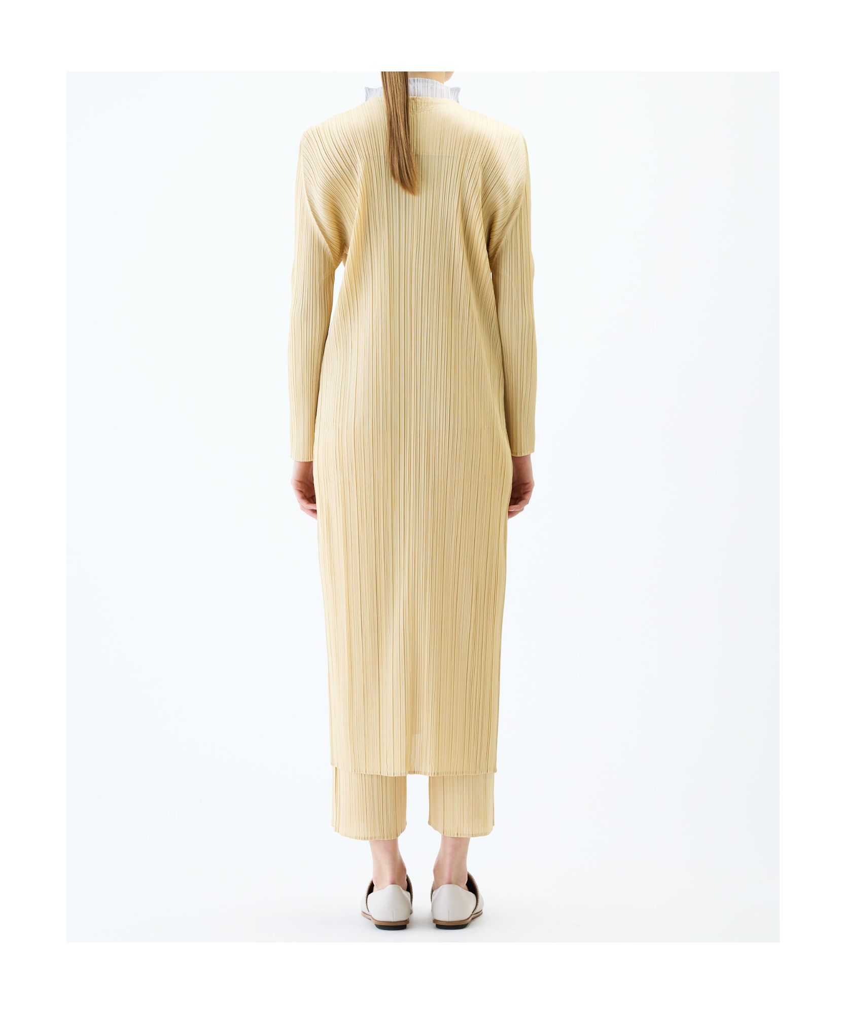 Shop Issey Miyake Merry Bicolor Coat In Beige