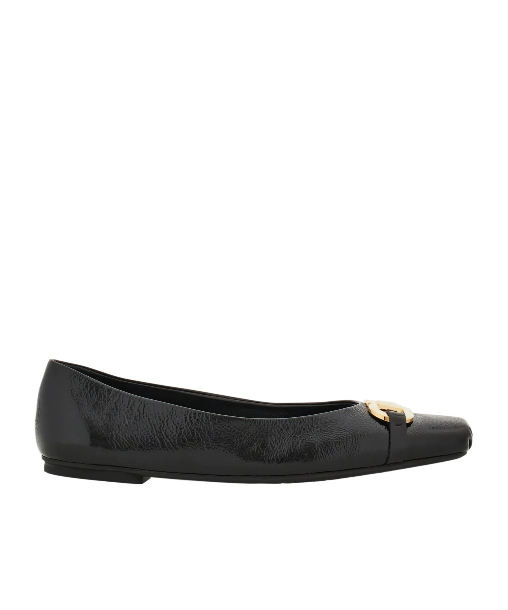 Ferragamo Gancini Decorative Ballet Shoes In Black