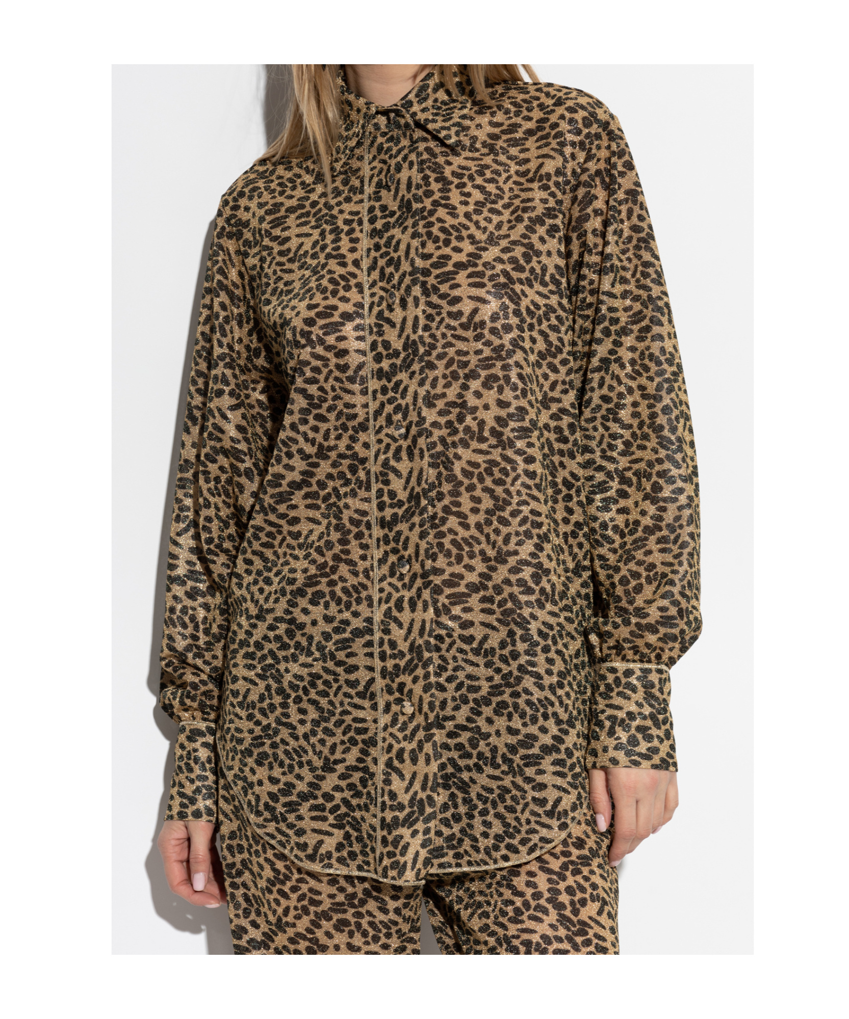 Shop Oseree Leopard-print Shirt In Green