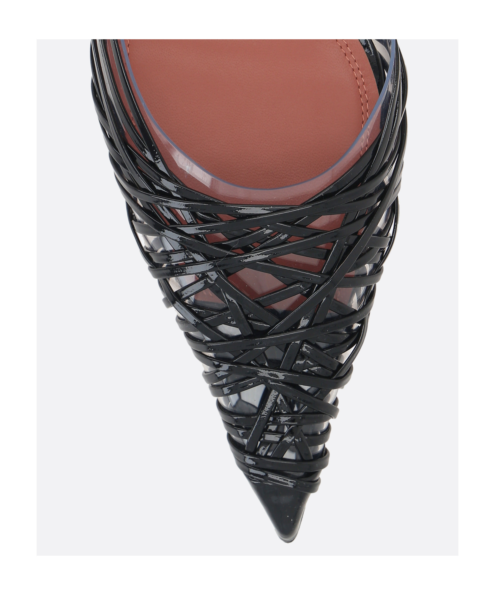 Amina Muaddi 90mm Lori Patent Leather Slingbacks In Black