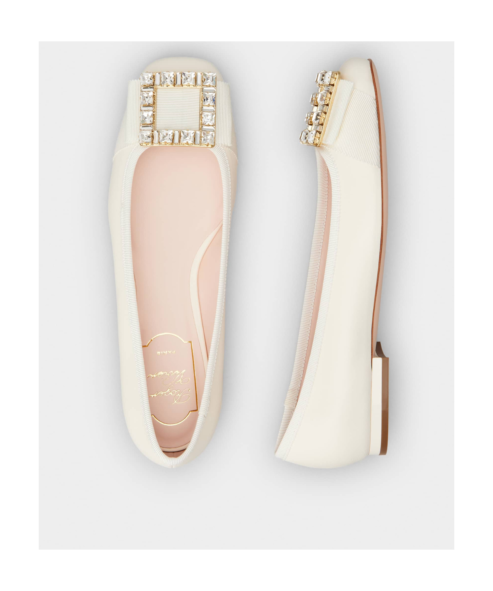 Roger Vivier Embellished Slip-on Ballerinas In White