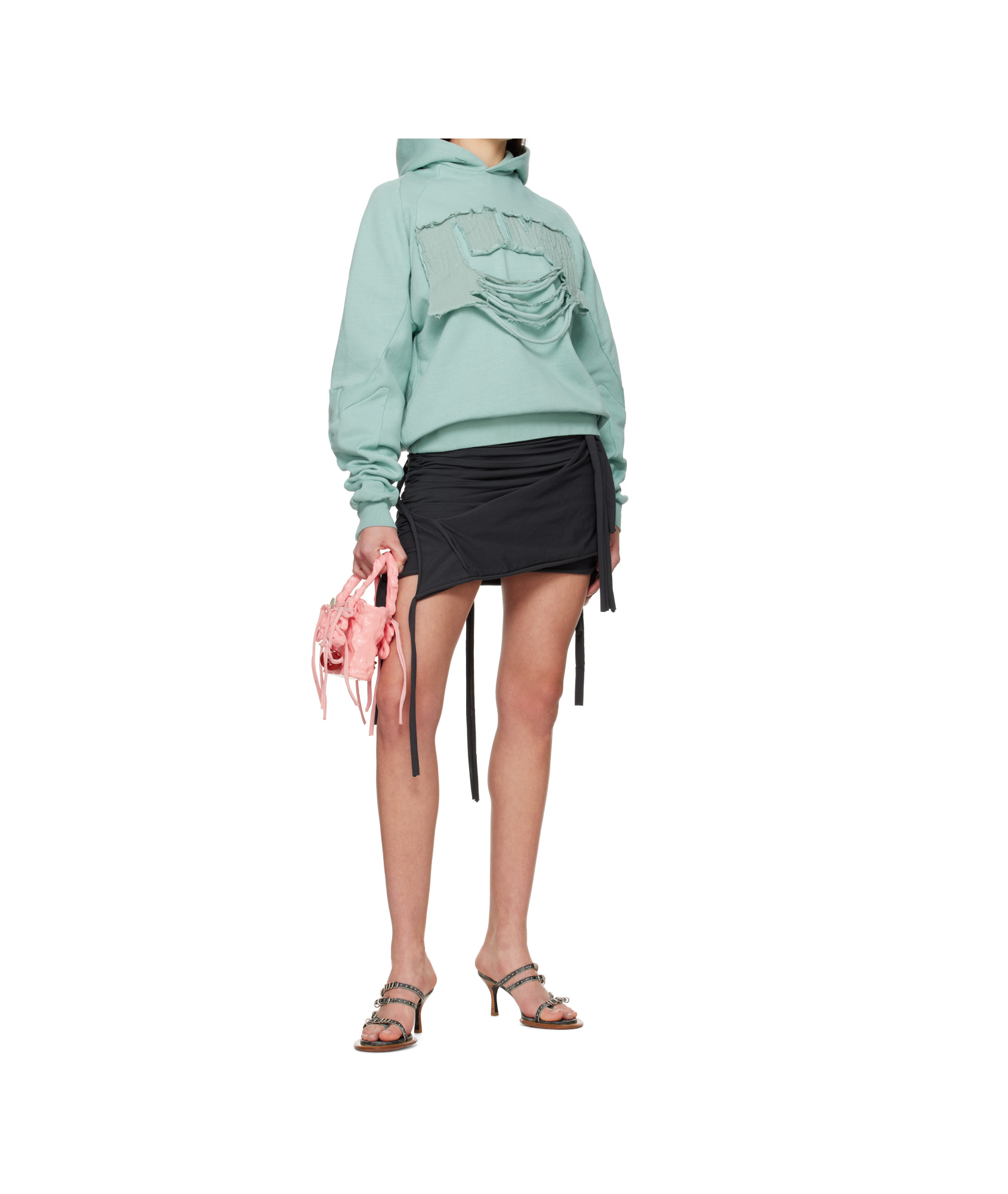Ottolinger Distressed Multiline Hoodie In Blue