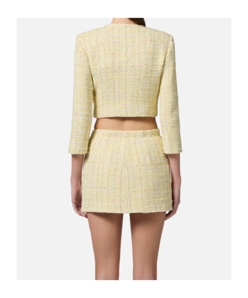 Elisabetta Franchi Lurex Blazer In Nude