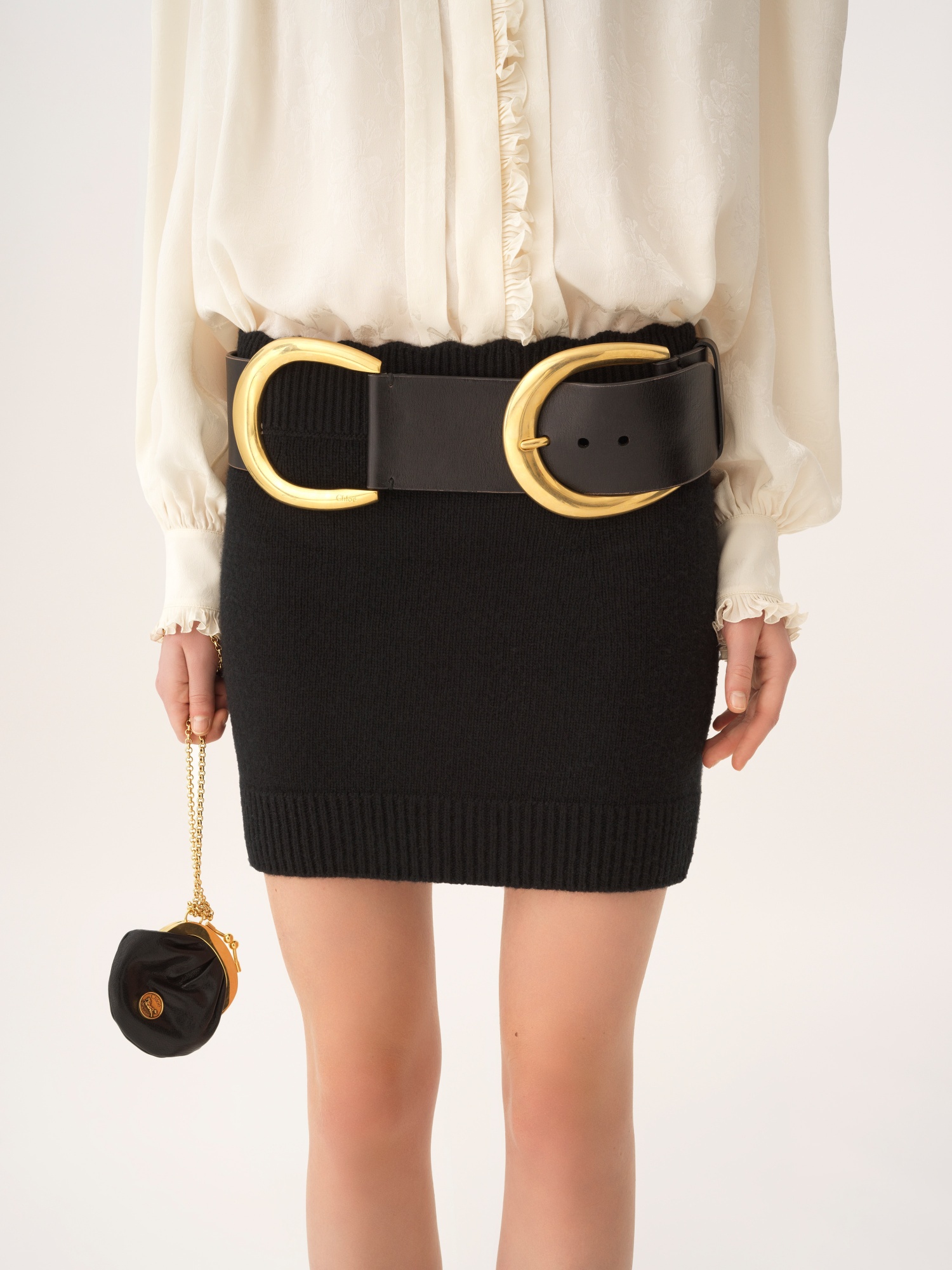 Chloé Wool And Cashmere Knitted Slim-fit Mini Skirt In Multi
