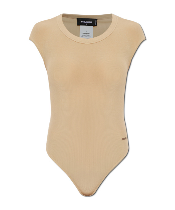 Dsquared2 Short-sleeved Bodysuit In Beige