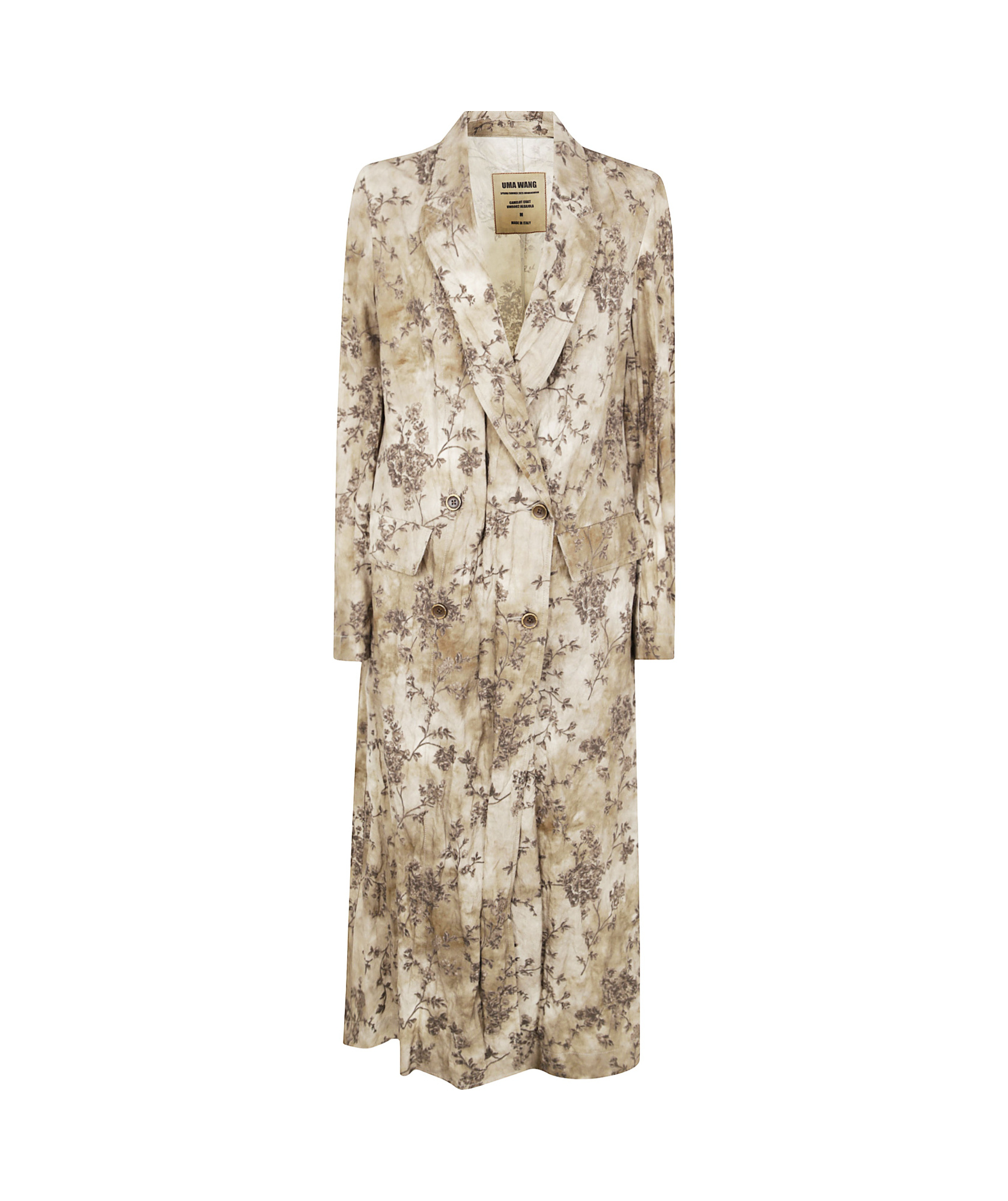 Uma Wang Double-breasted Coat In Dirty White Grey
