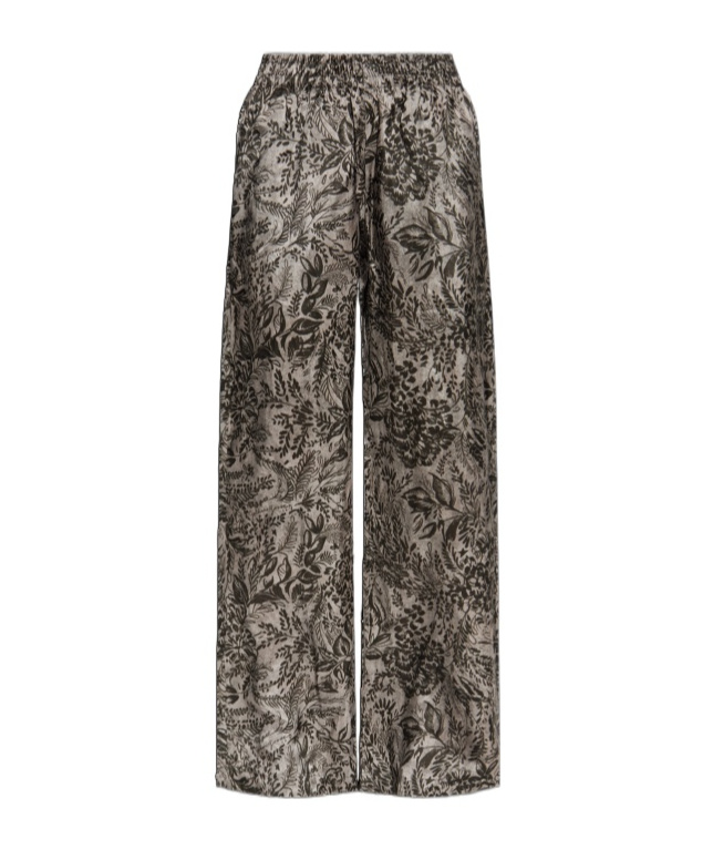 Golden Goose Floral-print Elastic-waist Straight Trousers In Black