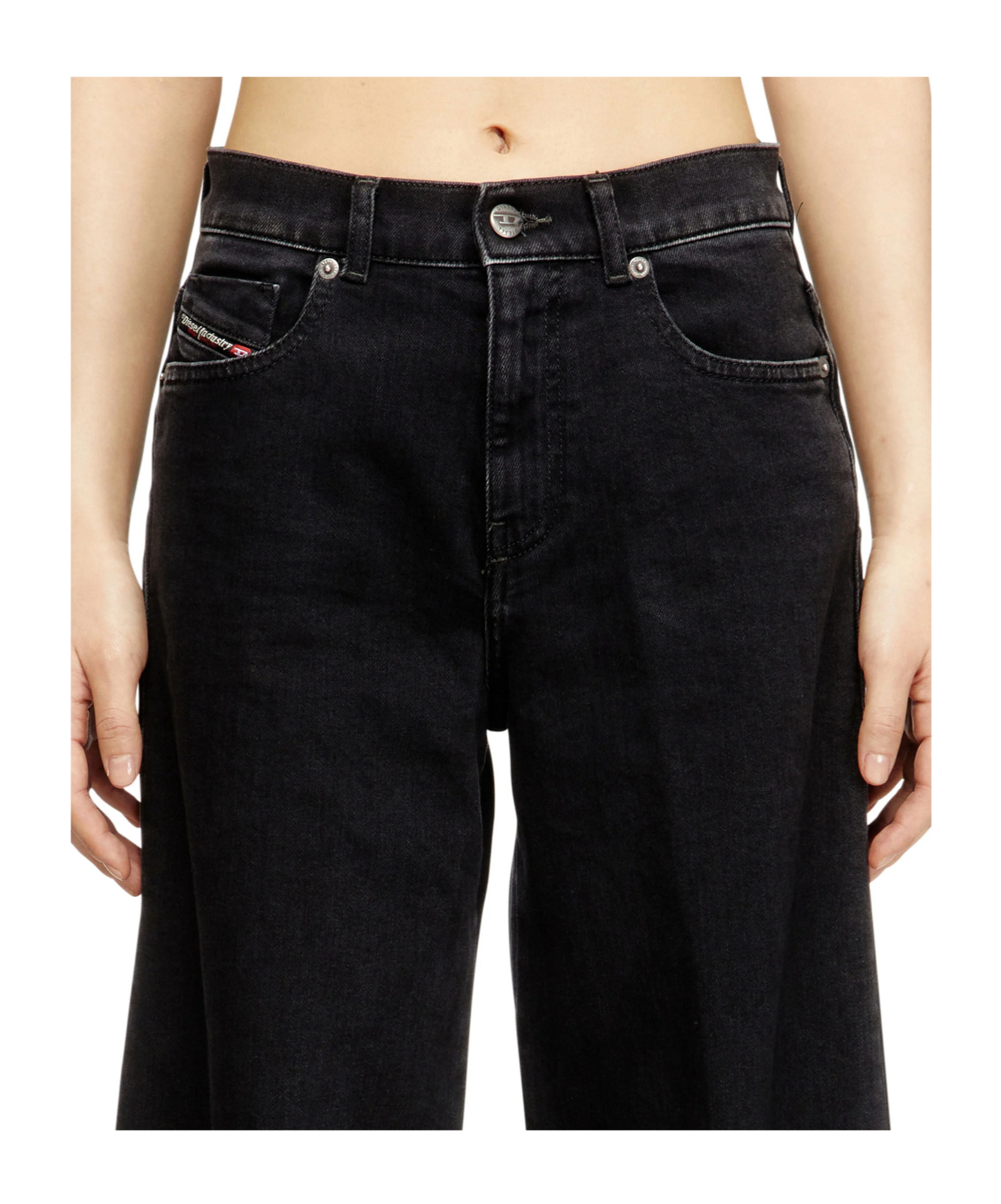 Diesel 1978 D-akemi 09n89 Cotton-blend Jeans In Black