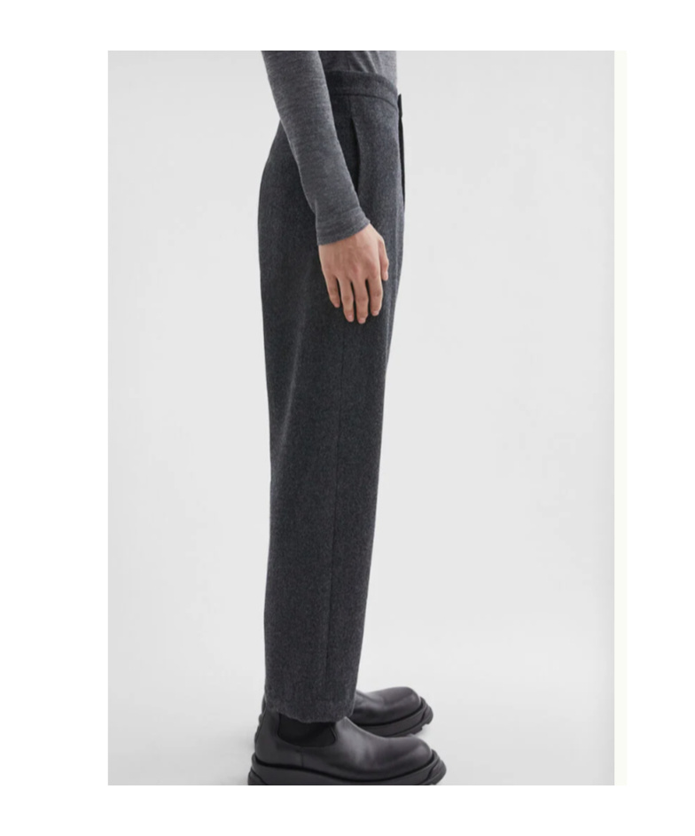 Jil Sander Wool Flannel Tapered Trousers In Black