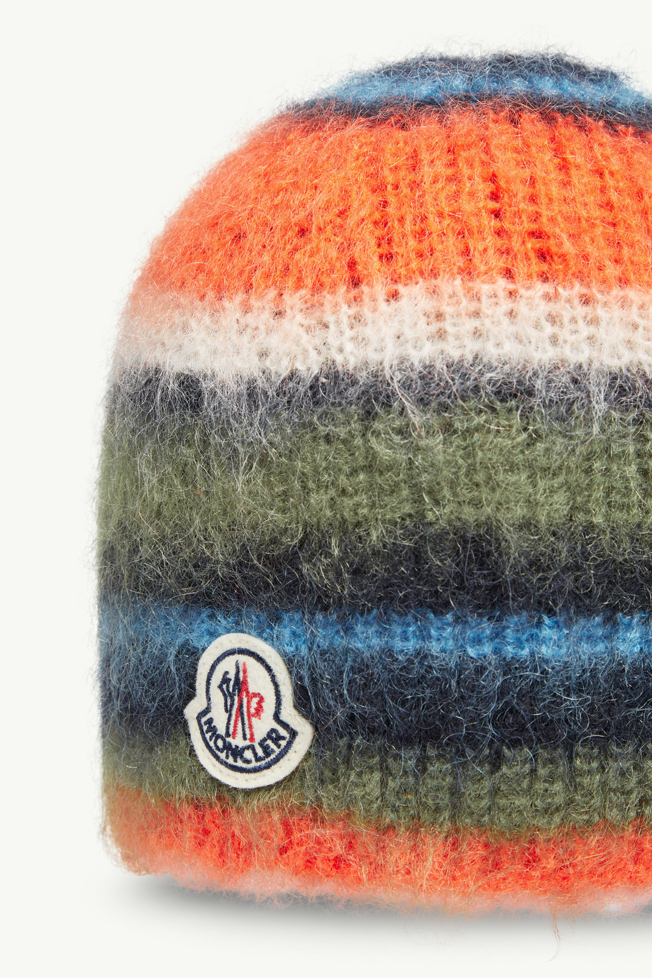 Moncler Striped Mohair Beanie In Multi